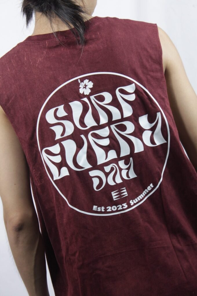 Surf Every Day — Men's Sleeveless Tank Top Acid Wash - Image 4