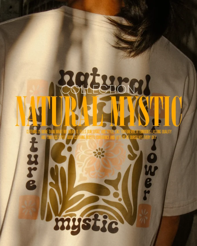 Natural — Men's Oversized Long Sleeve T-Shirt Cotton