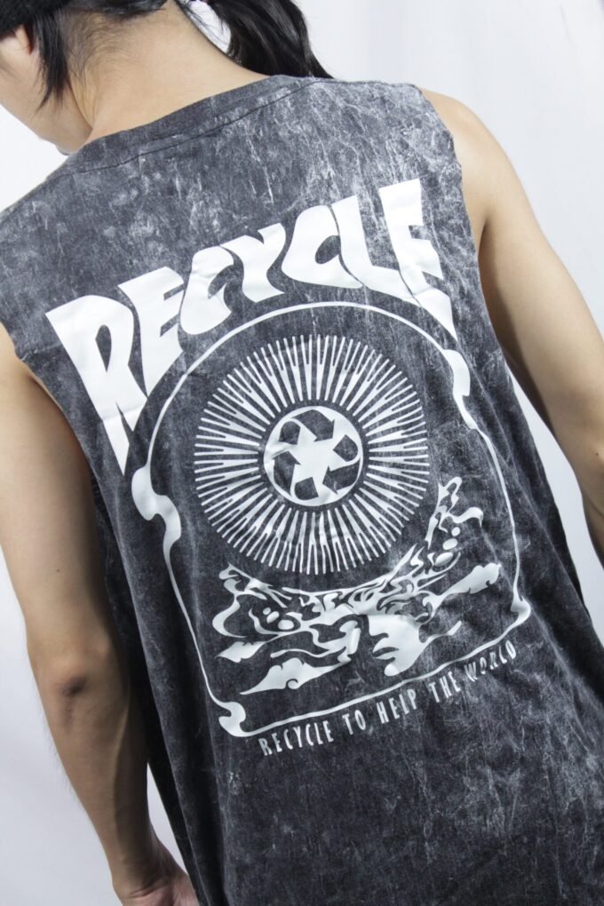 Recycle — Men's Sleeveless Tank Top Acid Wash - Image 3