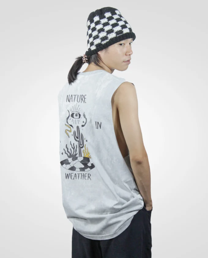 Nature Weather — Men's Sleeveless Tank Top Acid Wash - Image 2