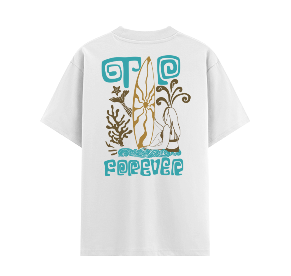 Blue Tide Unisex Cotton Graphic T-Shirt Back