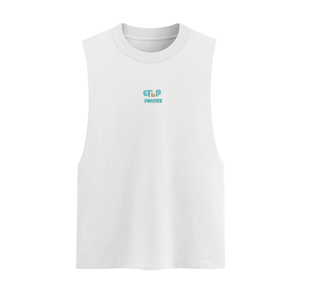 Blue Tide Unisex Cotton Graphic Tank Top Front