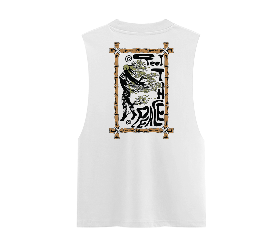Feel the Nature Unisex Cotton Graphic Tank Top Back