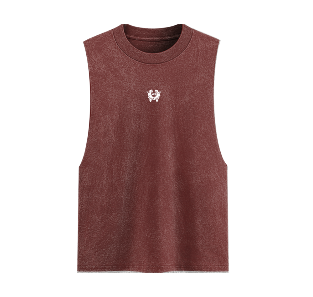 Forest Peace Unisex Acid Wash Graphic Tank Top