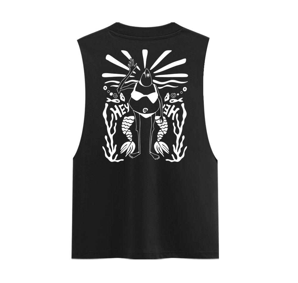 Ocean Friends Unisex Cotton Graphic Tank Top Front