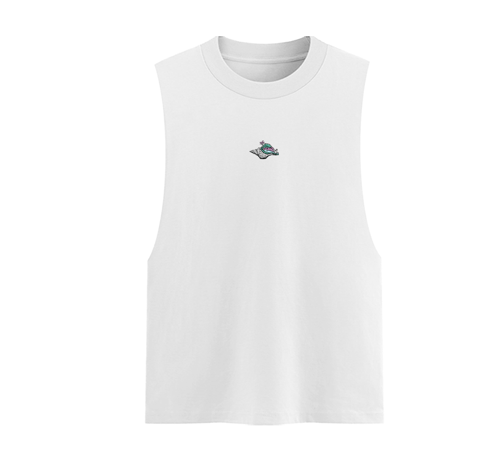 Ocean Shell Unisex Cotton Graphic Tank Top Front