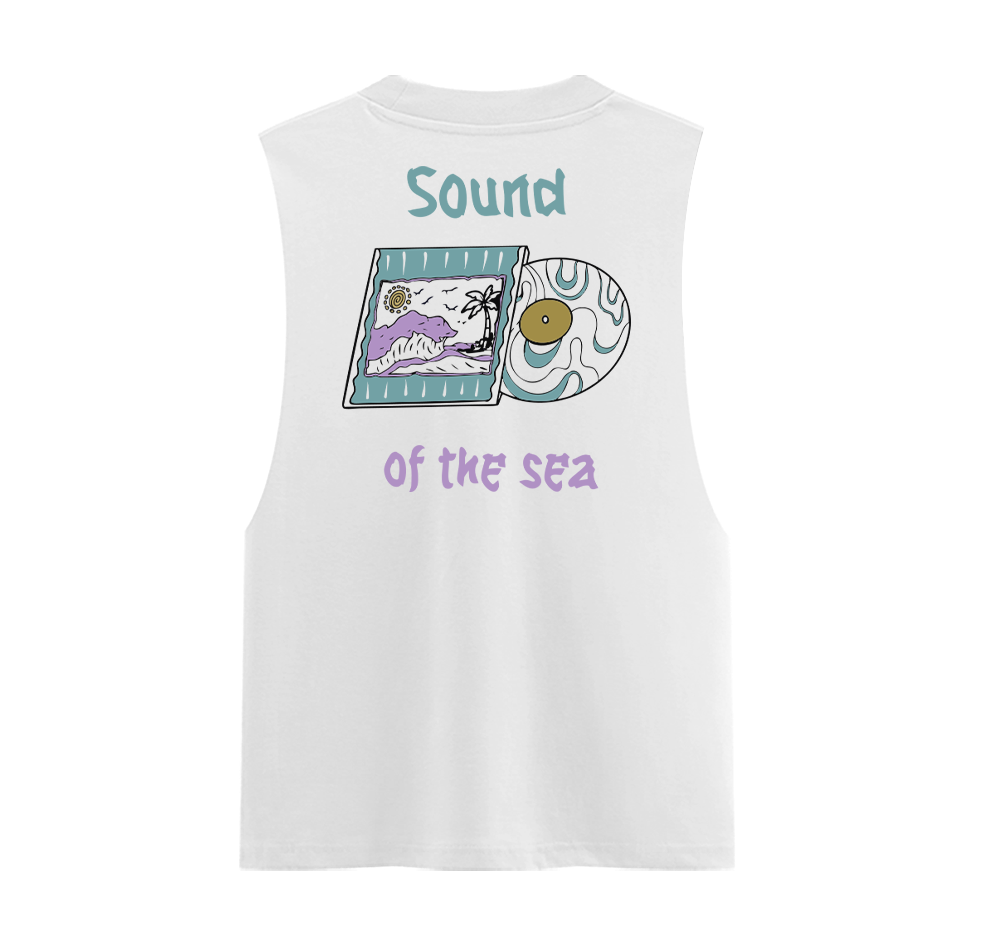 Sound of Sea Unisex Cotton Graphic Tank Top Back